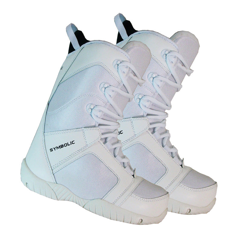 Symbolic White-Ultra Light Kids Boys Girls Snowboard Boots Blem Size 4.5 - 5.5