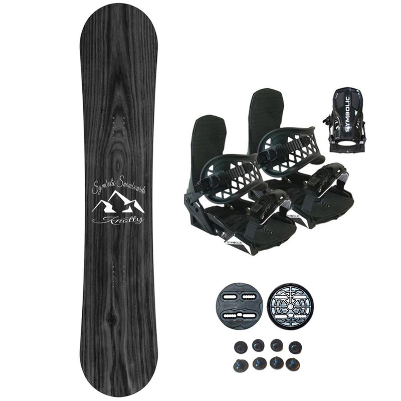 Symbolic Knotty 2023 Snowboard And Bindings Black 2PC Complete Package All Size & Wide