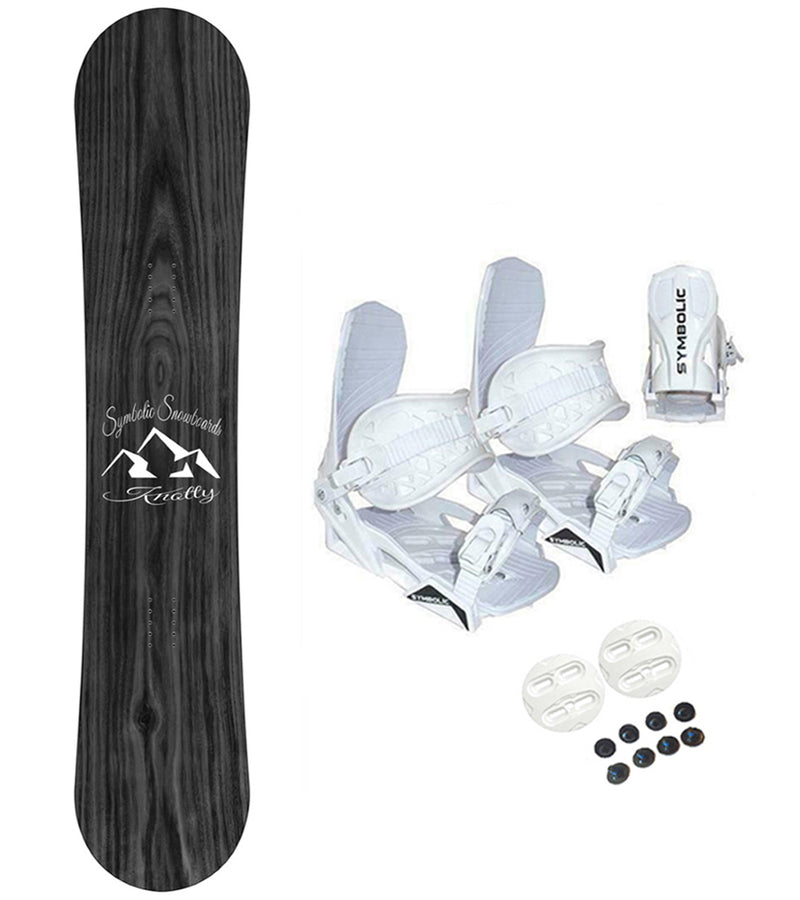Symbolic Knotty 2023 Snowboard And Bindings White 2PC Complete Package All Size & Wide