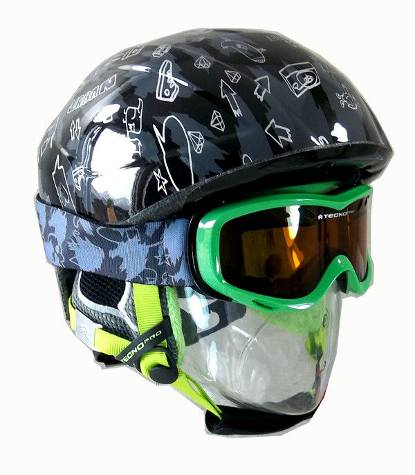 Tecnopro Helmet & Goggles Combo Black snowboard, ski kids Small-Medium 50-58cm