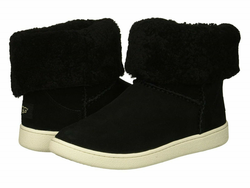 $160 UGG Women 5 Mika  Sheepskin Classic sneaker Boots Black AR136 NEW