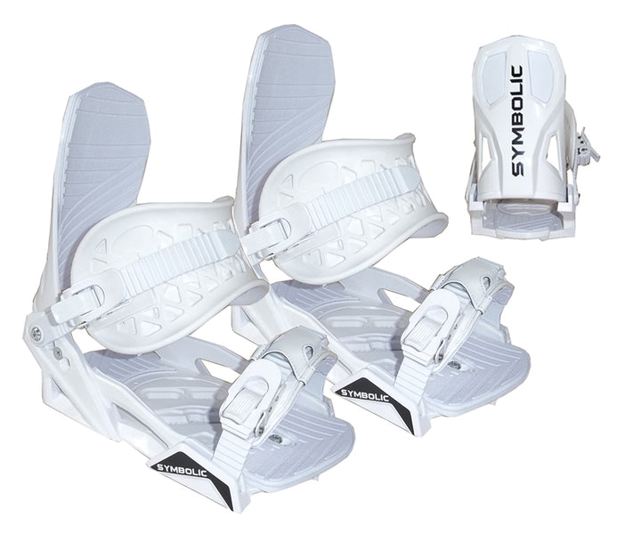 Symbolic Flow-Ride Snowboard Bindings 2025 White 4x4,EST,3D Burton XXS